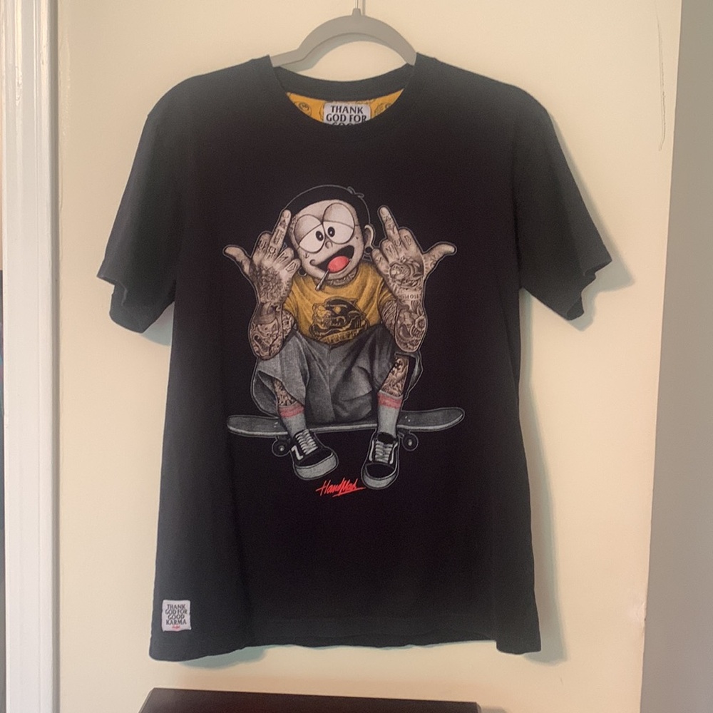 Imported Japanese Funny Explicit Gangster Nobita Nobi Skater Punk T-Shirt